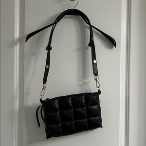 allsaints - eve leather quilted crossbody bag